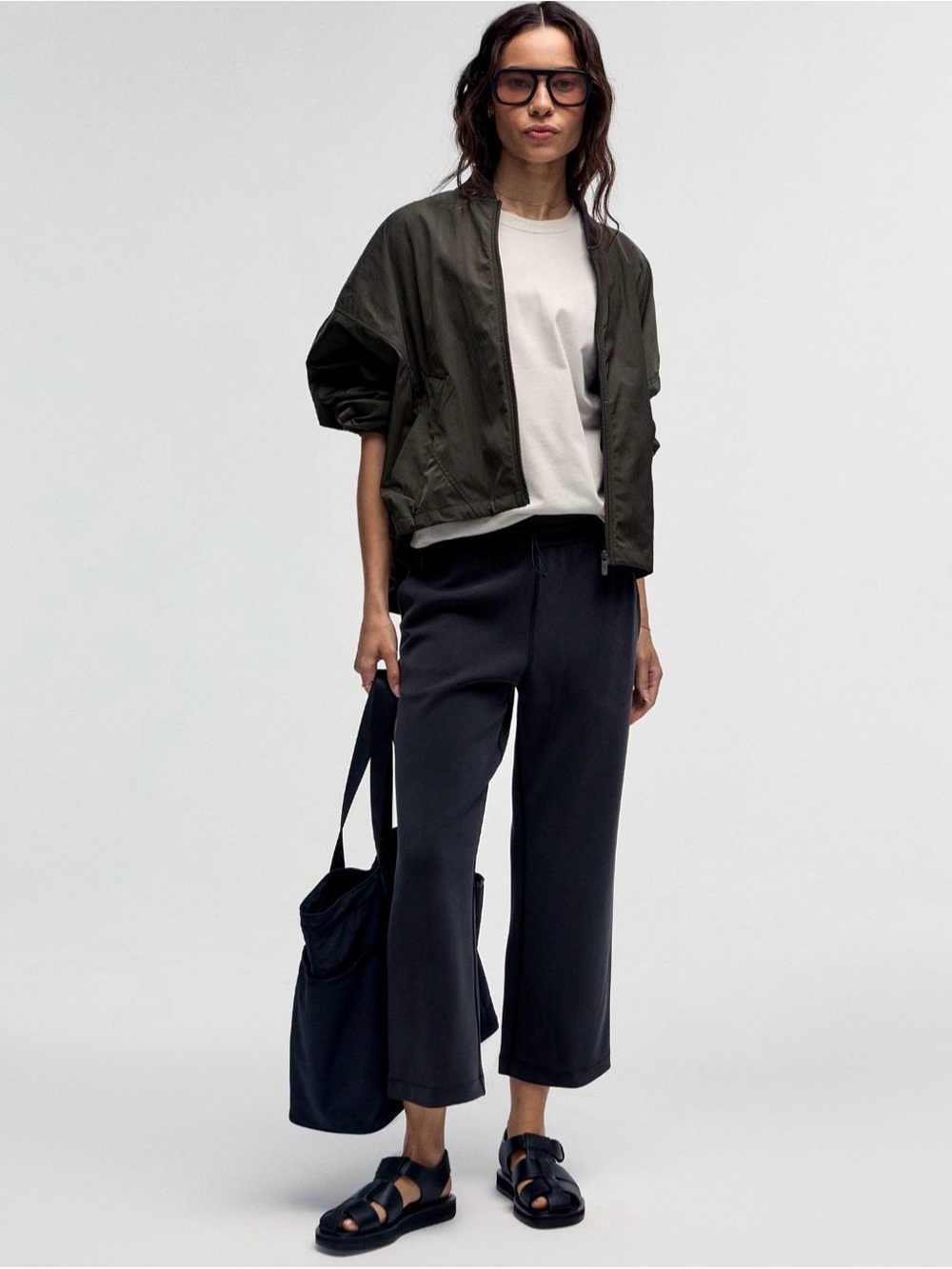 lululemon athletica softstreme black  Cropped Drawstring Pants